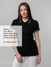 Рубашка поло женская Virma Stripes Lady, черная с логотипом СПб - фото № 5