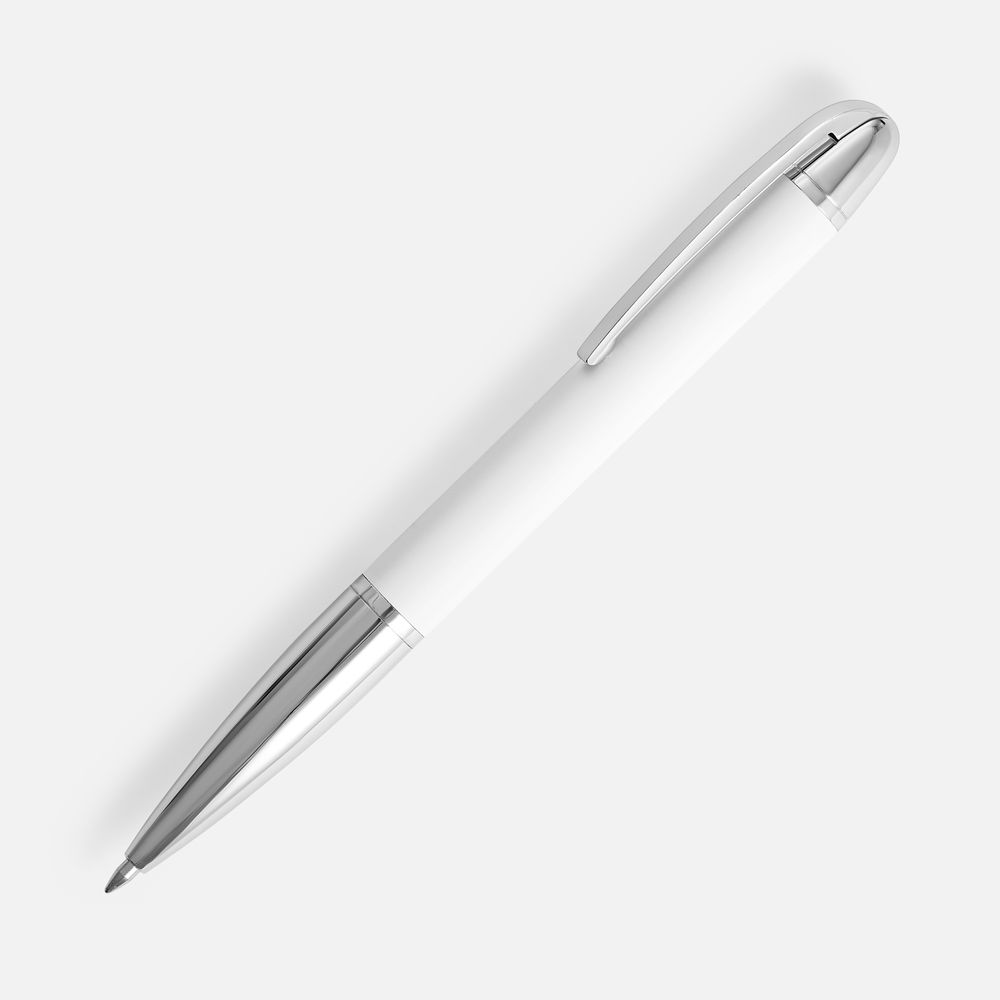 Ручка шариковая Arc Soft Touch, белая с логотипом СПб - фото № 1