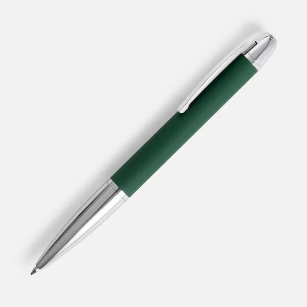 Ручка шариковая Arc Soft Touch, зеленая с логотипом СПб - фото № 1