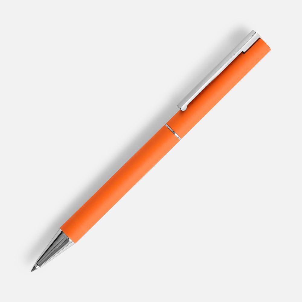 Ручка шариковая Blade Soft Touch, оранжевая с логотипом СПб - фото № 1