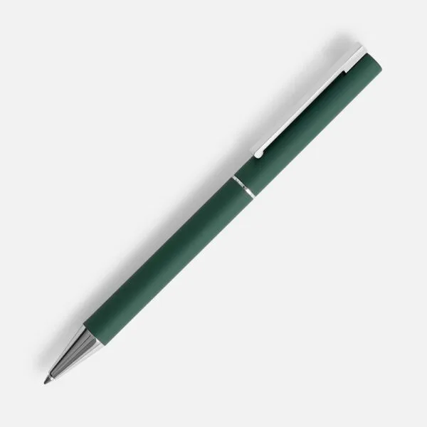 Ручка шариковая Blade Soft Touch, зеленая с логотипом СПб - фото № 1