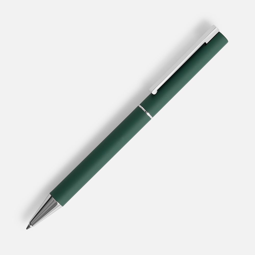 Ручка шариковая Blade Soft Touch, зеленая с логотипом СПб - фото № 1