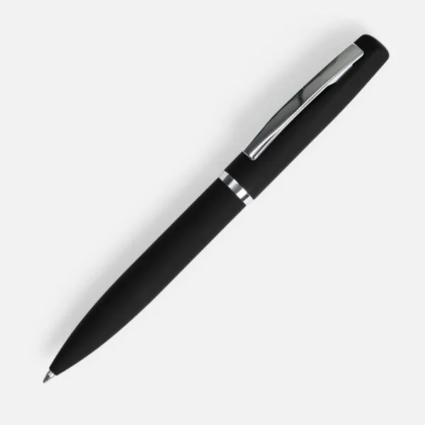 Ручка шариковая Bolt Soft Touch, черная с логотипом СПб - фото № 1