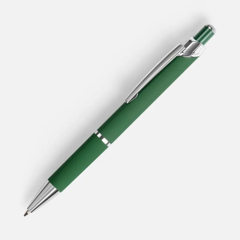 Ручка шариковая Chromos Soft Touch, зеленая