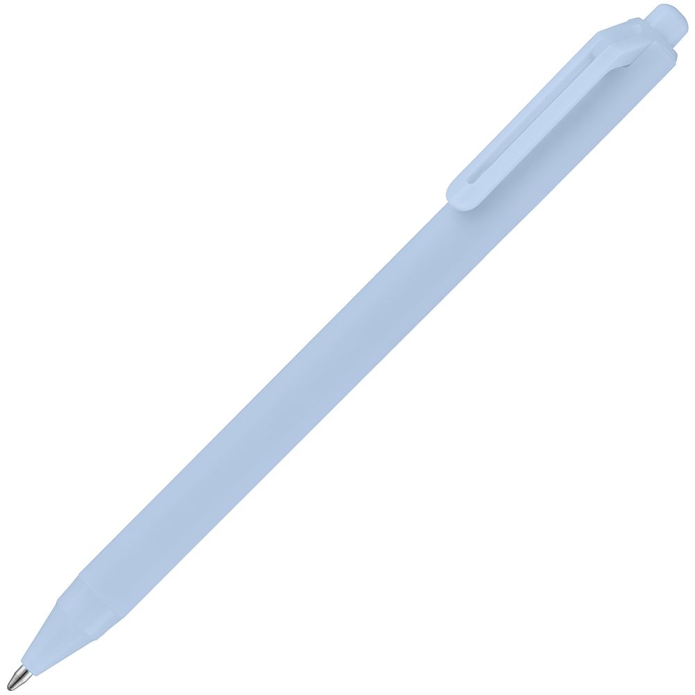 Ручка шариковая Cursive Soft Touch, голубая с логотипом СПб - фото № 1