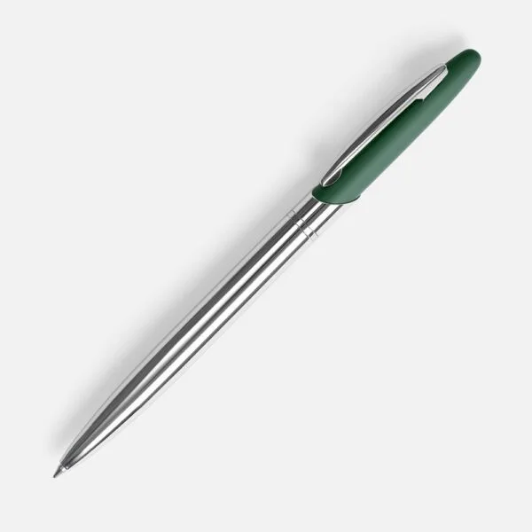 Ручка шариковая Dagger Soft Touch, зеленая с логотипом СПб - фото № 1