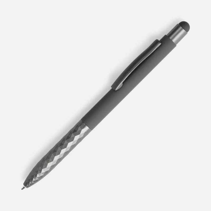 Ручка шариковая Digit Soft Touch со стилусом, серая