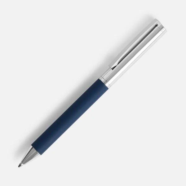 Ручка шариковая Eyeshot Soft Touch, темно-синяя с логотипом СПб - фото № 1