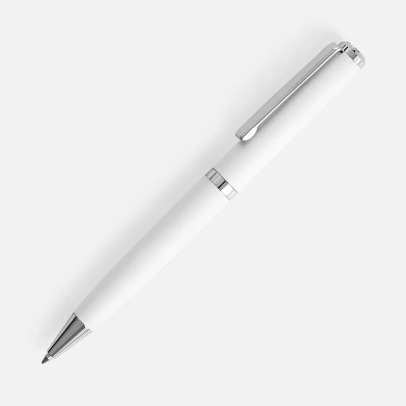 Ручка шариковая Inkish Chrome в футляре, белая