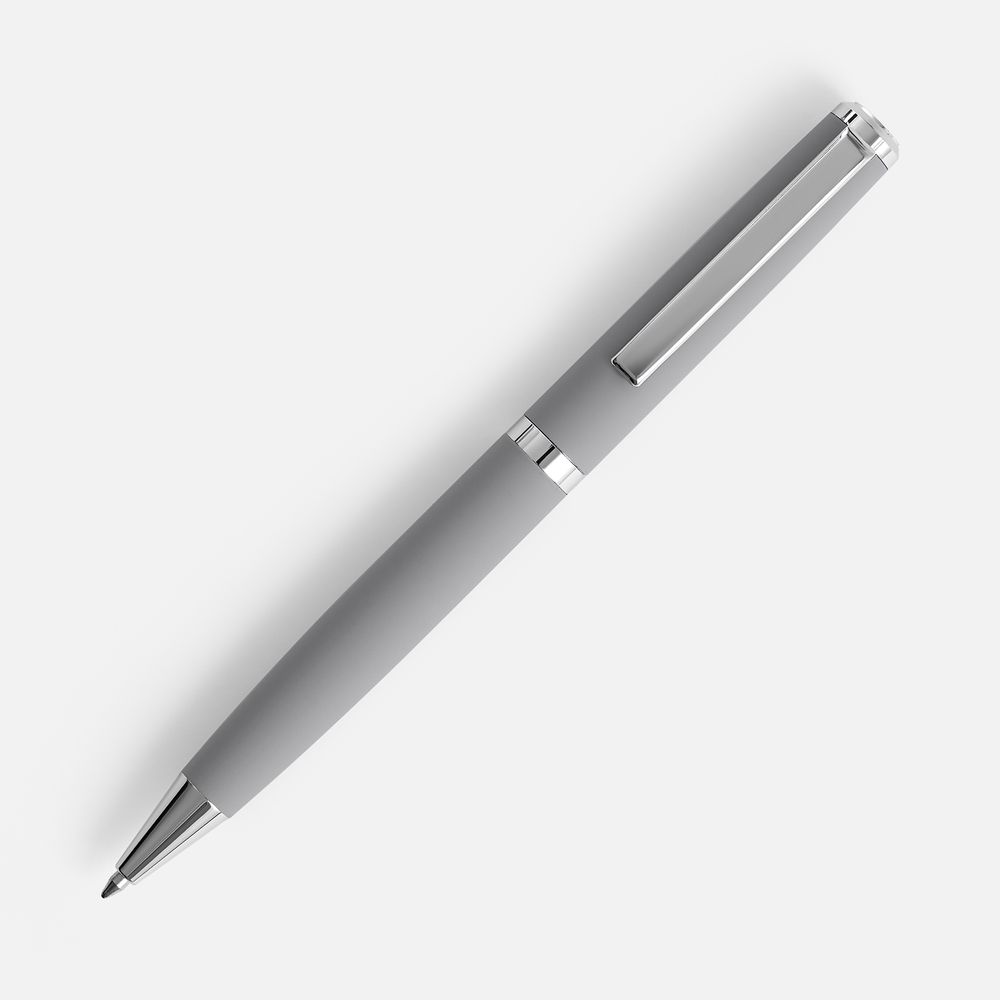 Ручка шариковая Inkish Chrome в футляре, серая с логотипом СПб - фото № 2