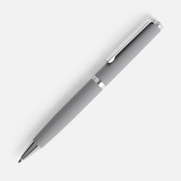 Ручка шариковая Inkish Chrome в футляре, серая с логотипом СПб - фото № 1