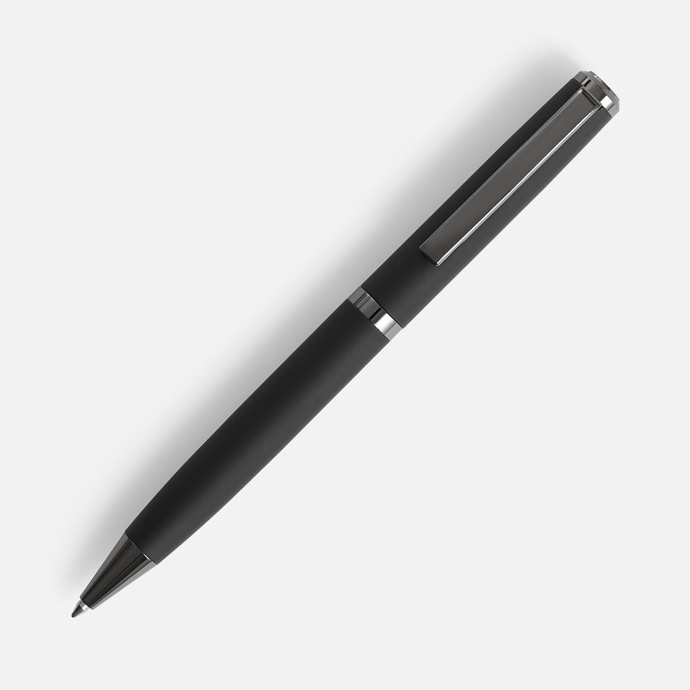 Ручка шариковая Inkish Gunmetal в футляре, черная с логотипом СПб - фото № 2