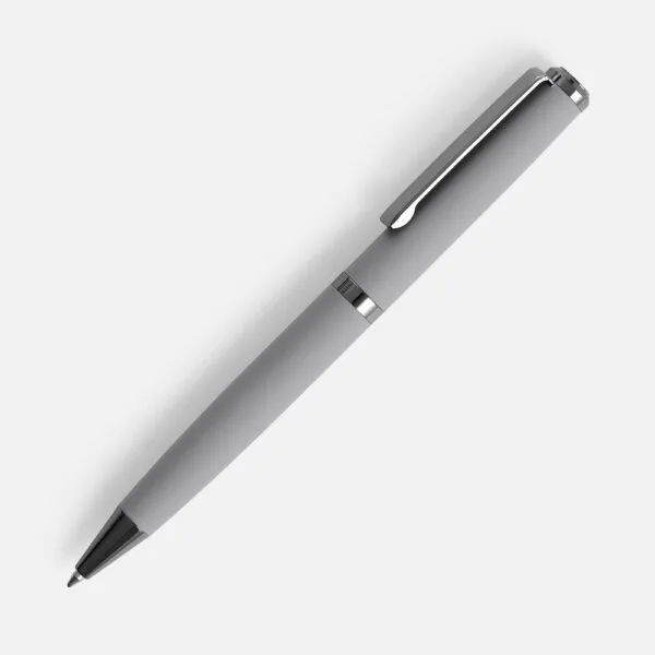 Ручка шариковая Inkish Gunmetal в футляре, серая с логотипом СПб - фото № 1