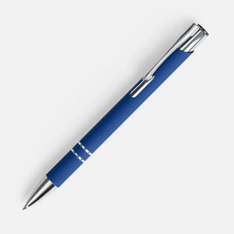 Ручка шариковая Keskus Soft Touch, ярко-синяя