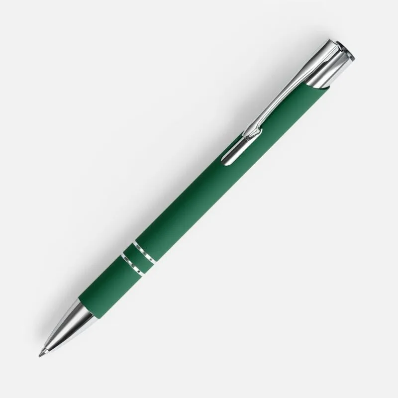 Ручка шариковая Keskus Soft Touch, зеленая