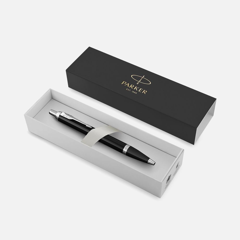 Ручка шариковая Parker IM Core Black CT, черная с логотипом СПб - фото № 2