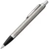 Ручка шариковая Parker IM Essential Stainless Steel CT, серебристая с черным с логотипом СПб - фото № 1