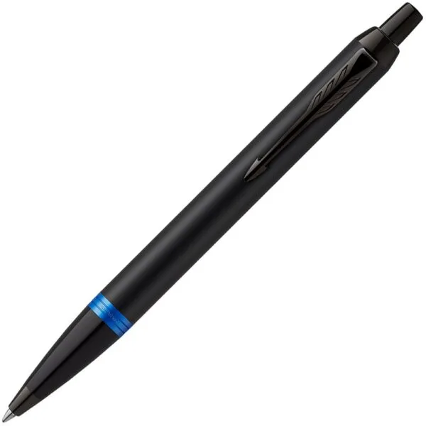 Ручка шариковая Parker IM Professionals Marine Blue BT, черная с синим с логотипом СПб - фото № 1