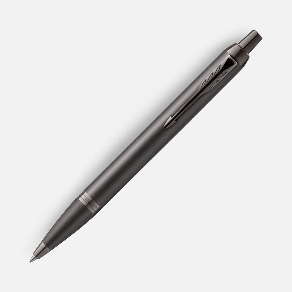 Ручка шариковая Parker IM Professionals Monochrome Titanium, темно-серая с логотипом СПб - фото № 1