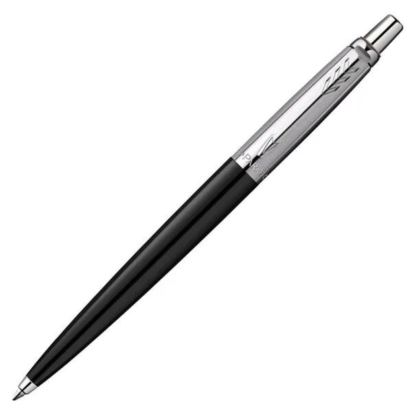 Ручка шариковая Parker Jotter Originals Black Chrome CT, черная с логотипом СПб - фото № 1