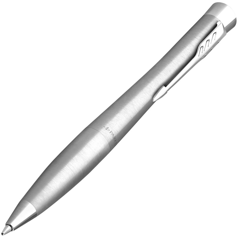 Ручка шариковая Parker Urban Twist Metro Metallic CT, серебристая с логотипом СПб - фото № 2