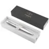 Ручка шариковая Parker Urban Twist Metro Metallic CT, серебристая с логотипом СПб - фото № 3