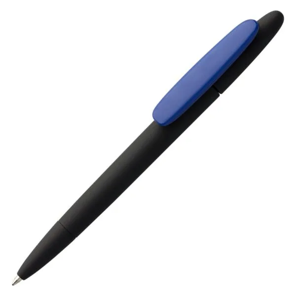 Ручка шариковая Prodir DS5 TRR-P Soft Touch, черная с синим с логотипом СПб - фото № 1