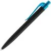 Ручка шариковая Prodir QS01 PRT-T Soft Touch, черная с голубым с логотипом СПб - фото № 2
