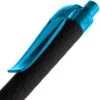 Ручка шариковая Prodir QS01 PRT-T Soft Touch, черная с голубым с логотипом СПб - фото № 5