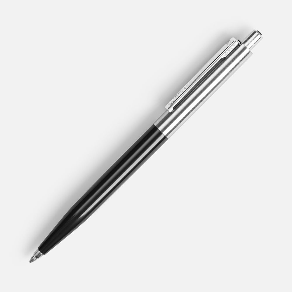 Ручка шариковая Senator Point Metal, ver.2, черная с логотипом СПб - фото № 1