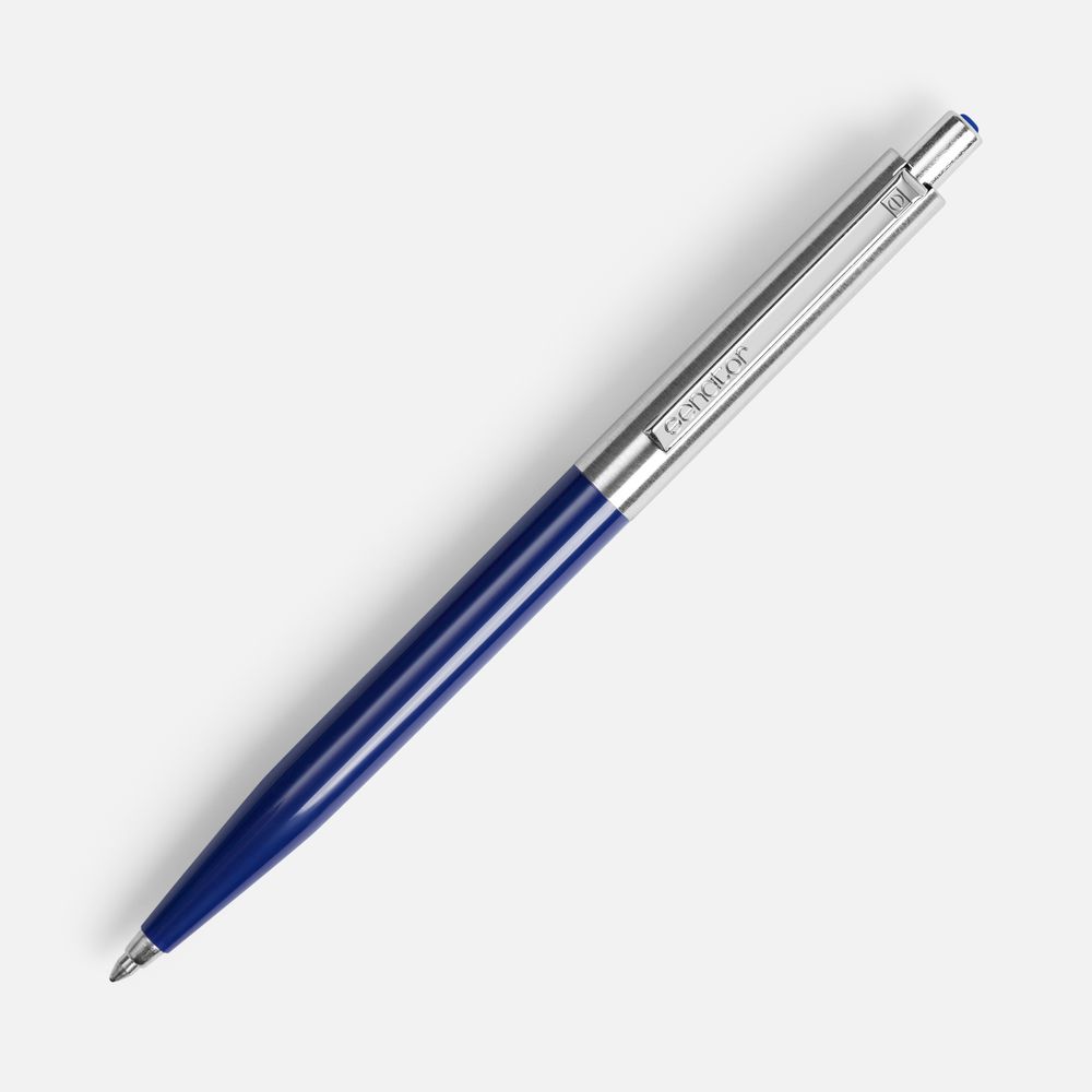Ручка шариковая Senator Point Metal, ver.2, темно-синяя с логотипом СПб - фото № 2