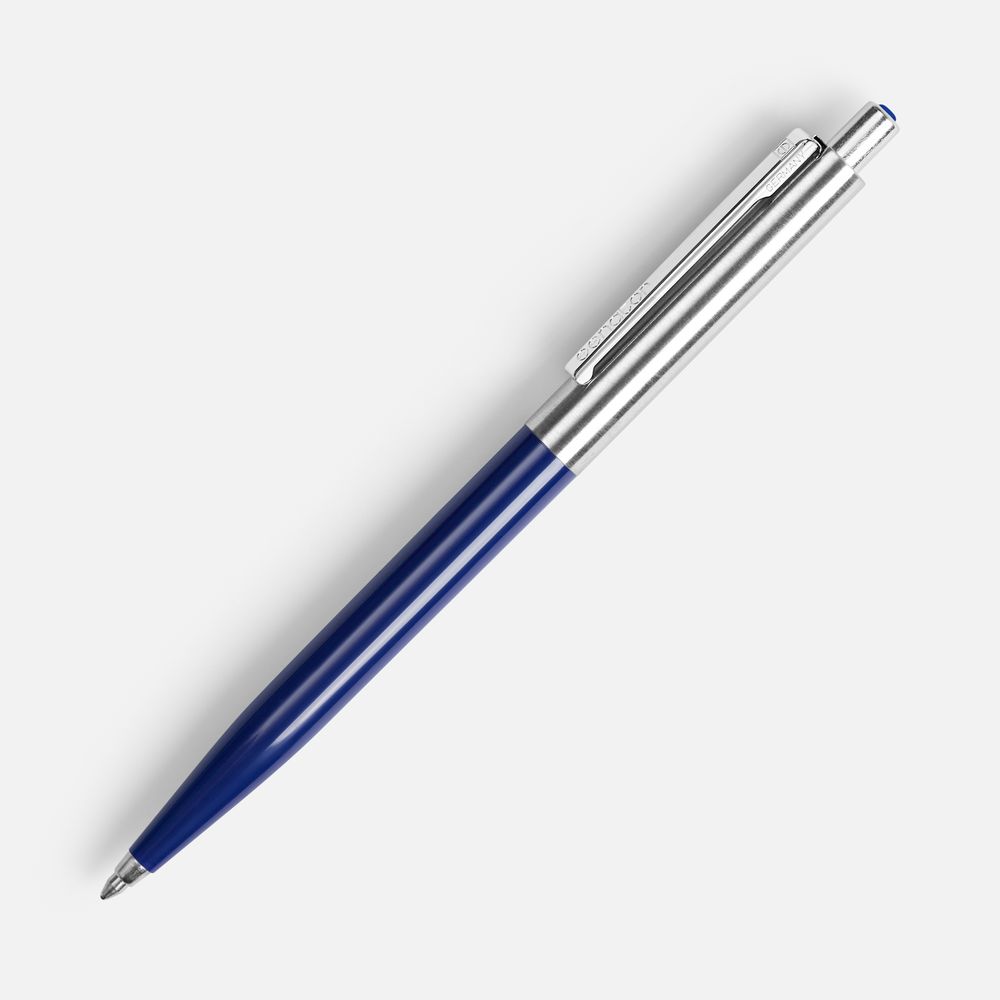 Ручка шариковая Senator Point Metal, ver.2, темно-синяя с логотипом СПб - фото № 1