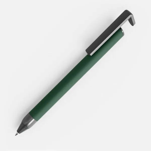 Ручка шариковая Standic с подставкой для телефона, зеленая с логотипом СПб - фото № 1