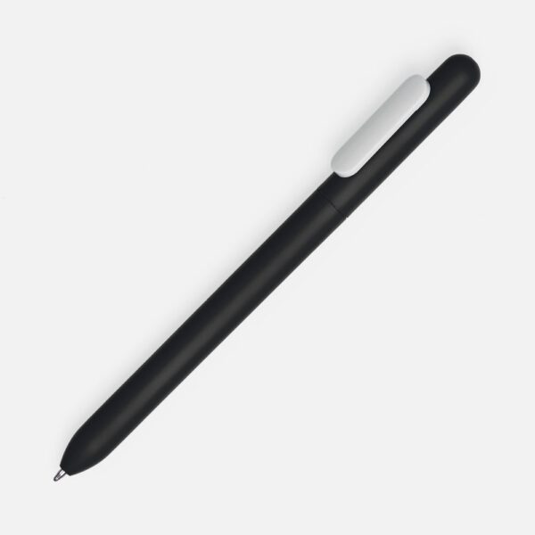 Ручка шариковая Swiper Soft Touch, черная с белым с логотипом СПб - фото № 1