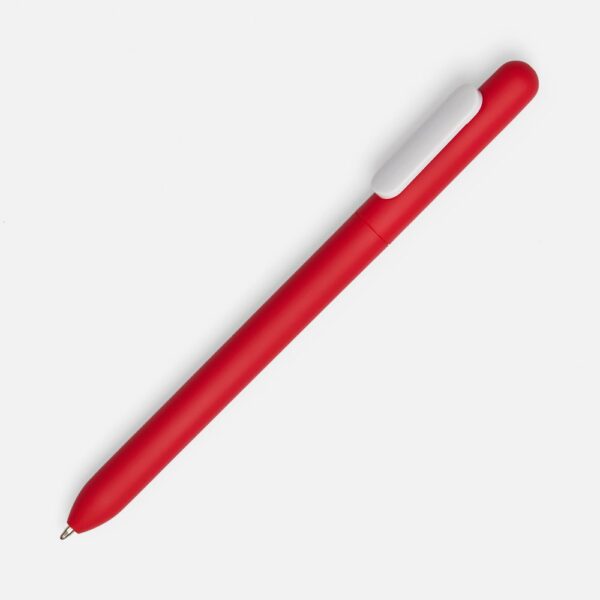 Ручка шариковая Swiper Soft Touch, красная с белым с логотипом СПб - фото № 1