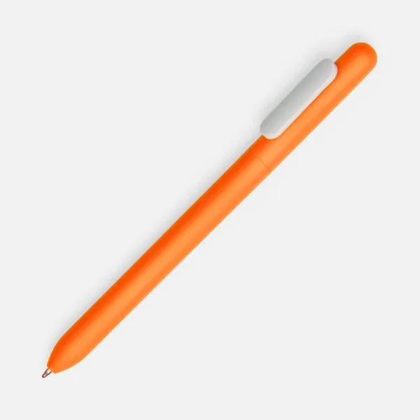 Ручка шариковая Swiper Soft Touch, неоново-оранжевая с белым с логотипом СПб - фото № 1