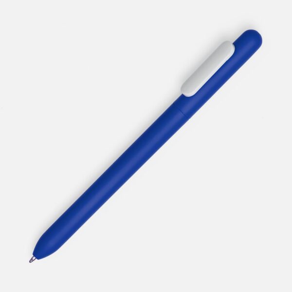 Ручка шариковая Swiper Soft Touch, синяя с белым с логотипом СПб - фото № 1