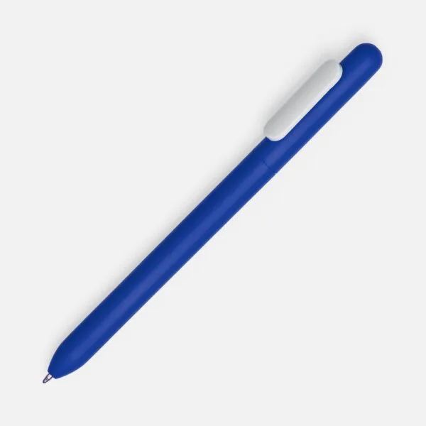 Ручка шариковая Swiper Soft Touch, синяя с белым с логотипом СПб - фото № 1