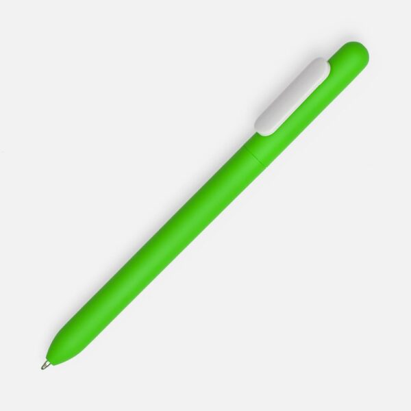 Ручка шариковая Swiper Soft Touch, зеленая с белым с логотипом СПб - фото № 1