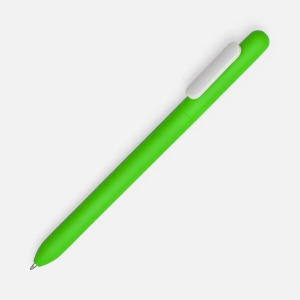 Ручка шариковая Swiper Soft Touch, зеленая с белым с логотипом СПб - фото № 1