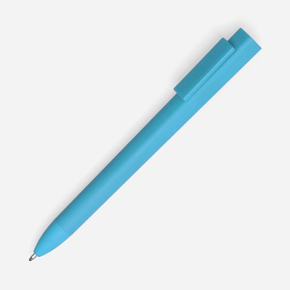 Ручка шариковая Swiper SQ Soft Touch, голубая с логотипом СПб - фото № 1