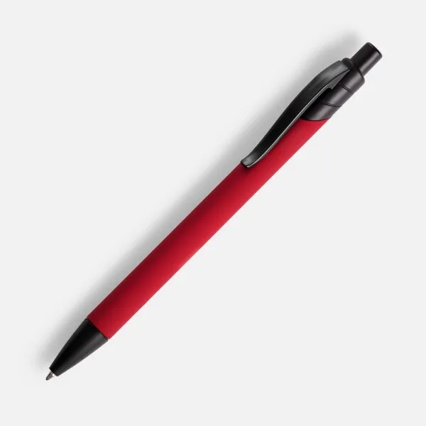 Ручка шариковая Undertone Black Soft Touch, красная с логотипом СПб - фото № 1