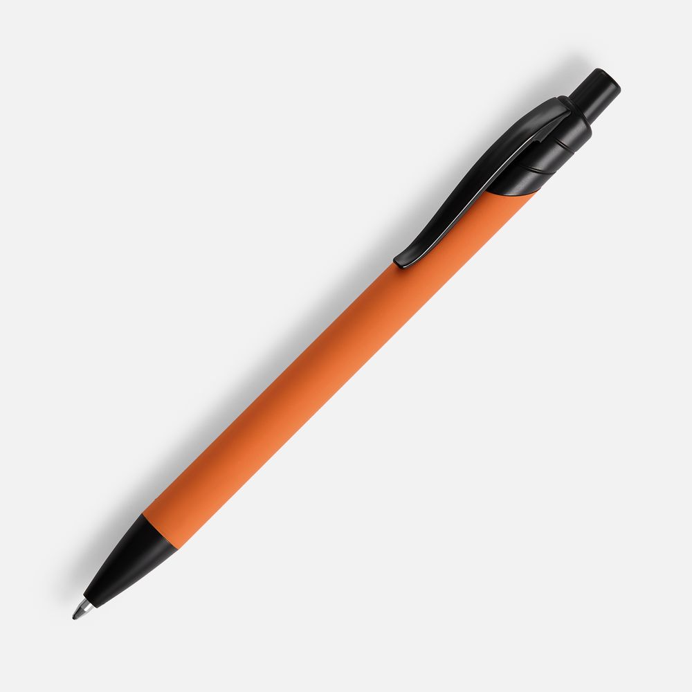 Ручка шариковая Undertone Black Soft Touch, оранжевая с логотипом СПб - фото № 1