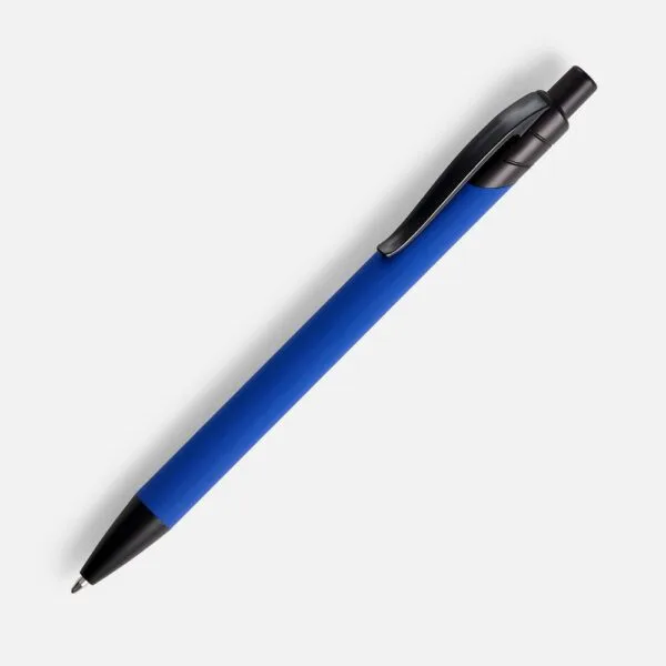 Ручка шариковая Undertone Black Soft Touch, ярко-синяя с логотипом СПб - фото № 1