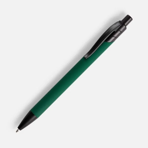 Ручка шариковая Undertone Black Soft Touch, зеленая с логотипом СПб - фото № 1