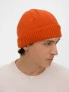 Шапка ComFleece, темно-оранжевая (кирпичная) с логотипом СПб - фото № 4