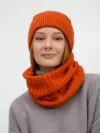 Шапка ComFleece, темно-оранжевая (кирпичная) с логотипом СПб - фото № 6