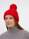 Шапка HappyGo, красная с логотипом СПб - фото № 3