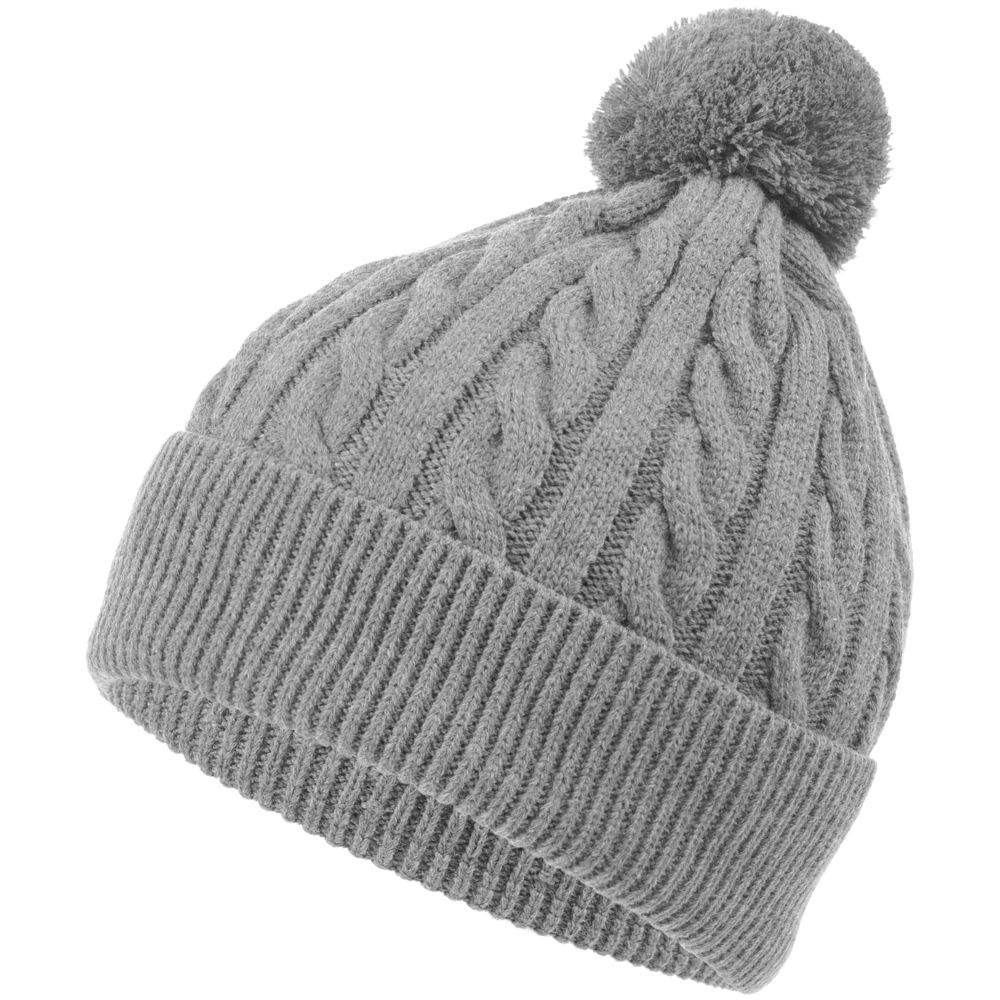 Шапка Heat Trick, светло-серый меланж с логотипом СПб - фото № 1