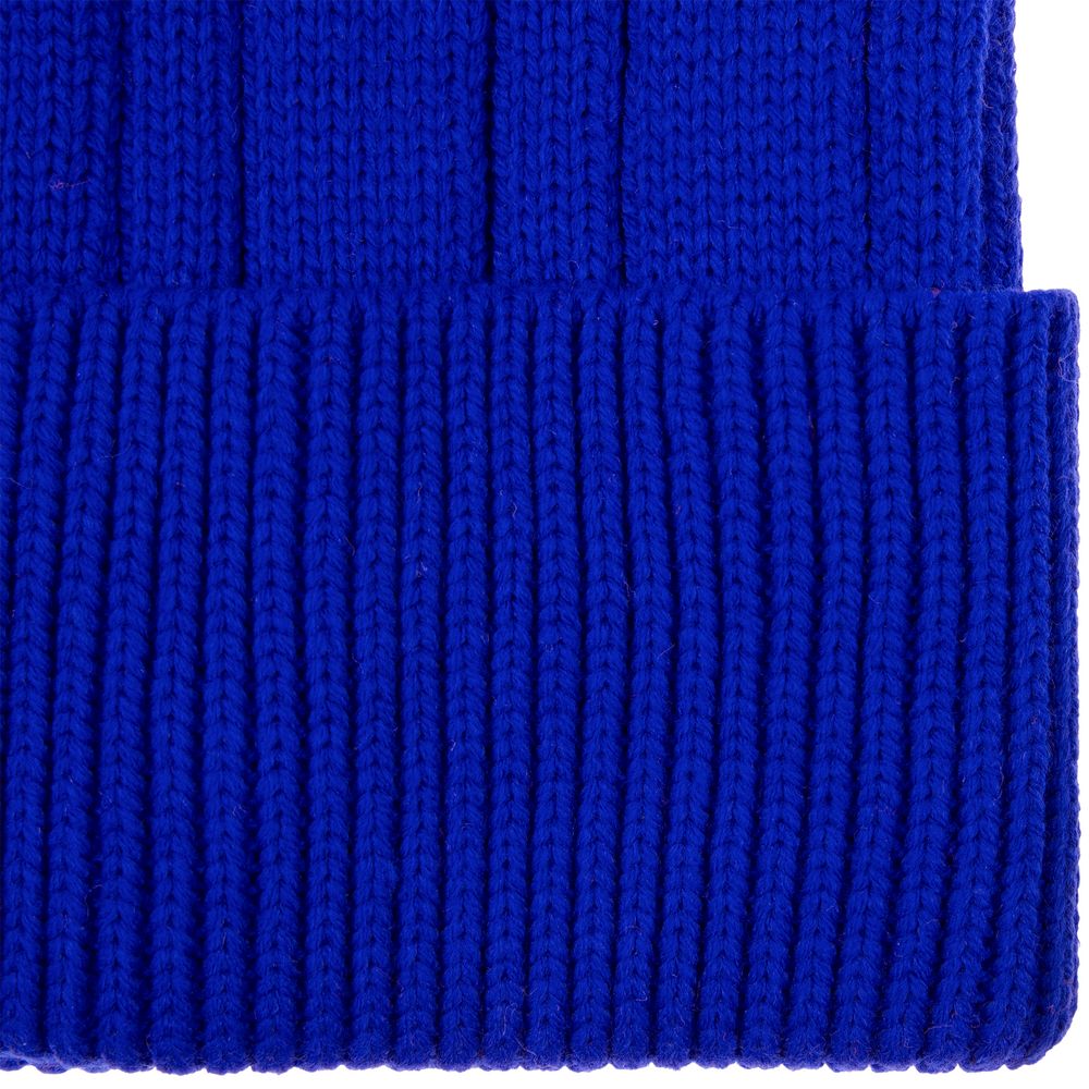 Шапка Knit Beat, синяя с логотипом СПб - фото № 3